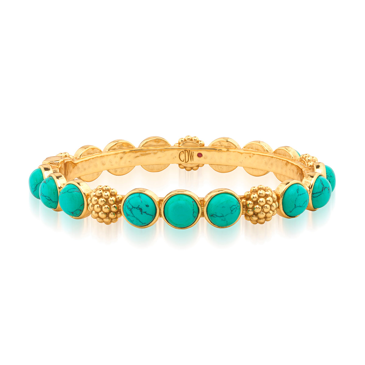 Berry Gem Hinged Bangle - Turquoise – Capucine De Wulf