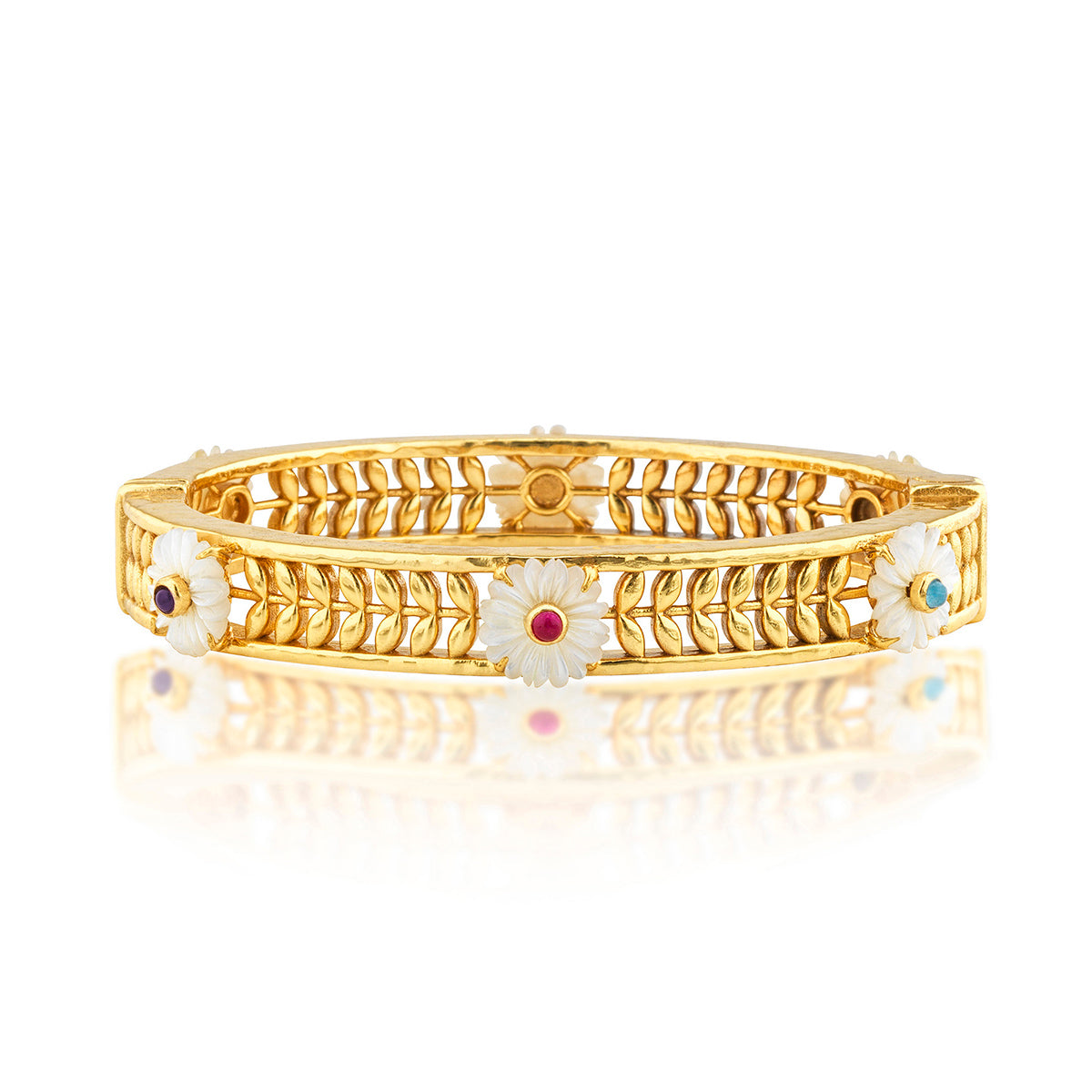 Villandry Fleur Vine Hinged Bangle, S-M - Multi – Capucine De Wulf