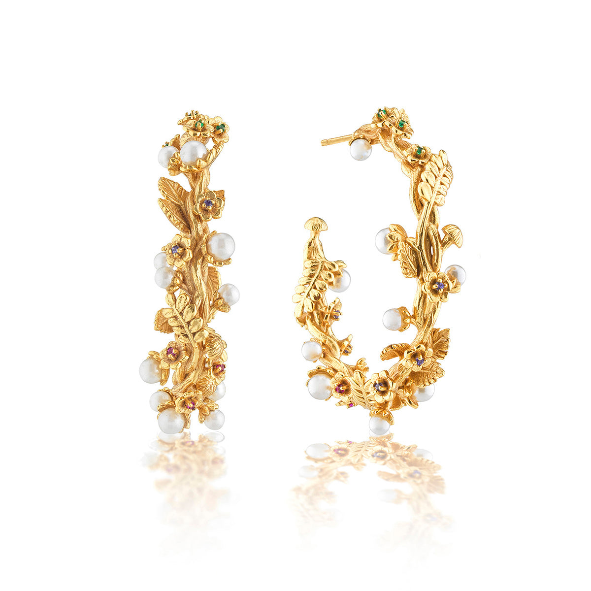Meadow Grande Hoop Earrings - Pearl – Capucine De Wulf