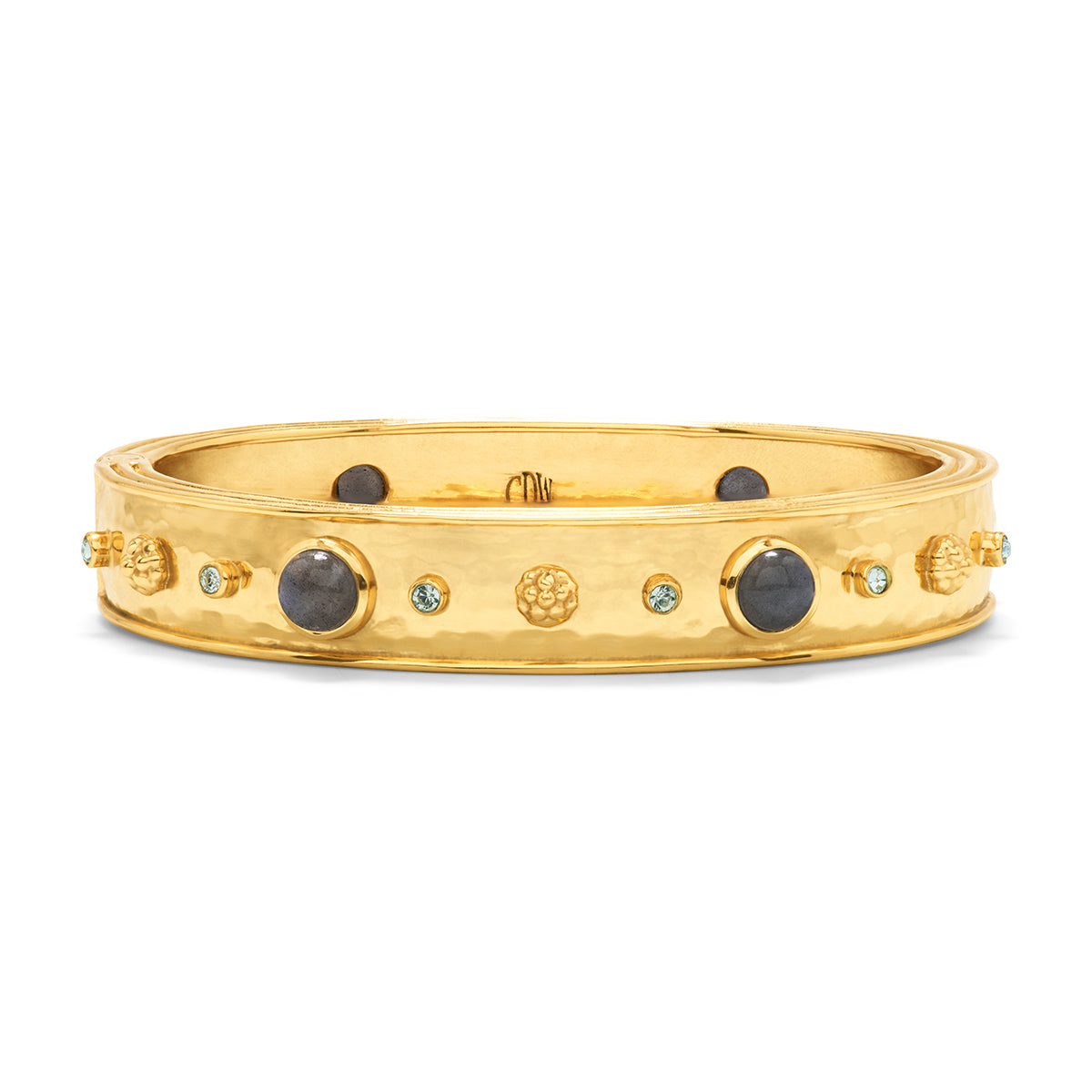 Cleopatra Hinged Bangle - Gold-Blue Labradorite – Capucine De Wulf