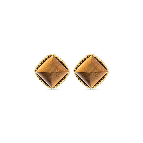 From our Earth Goddess collection, these stud earrings frame your face with glinting gold. As you catch your reflection while wearing these statement earrings, be reminded to drink in the fresh air and stay grounded.
