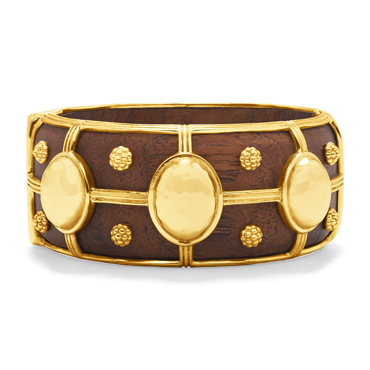 Gaia Grande Hinged Bangle - Teak | Capucine De Wulf