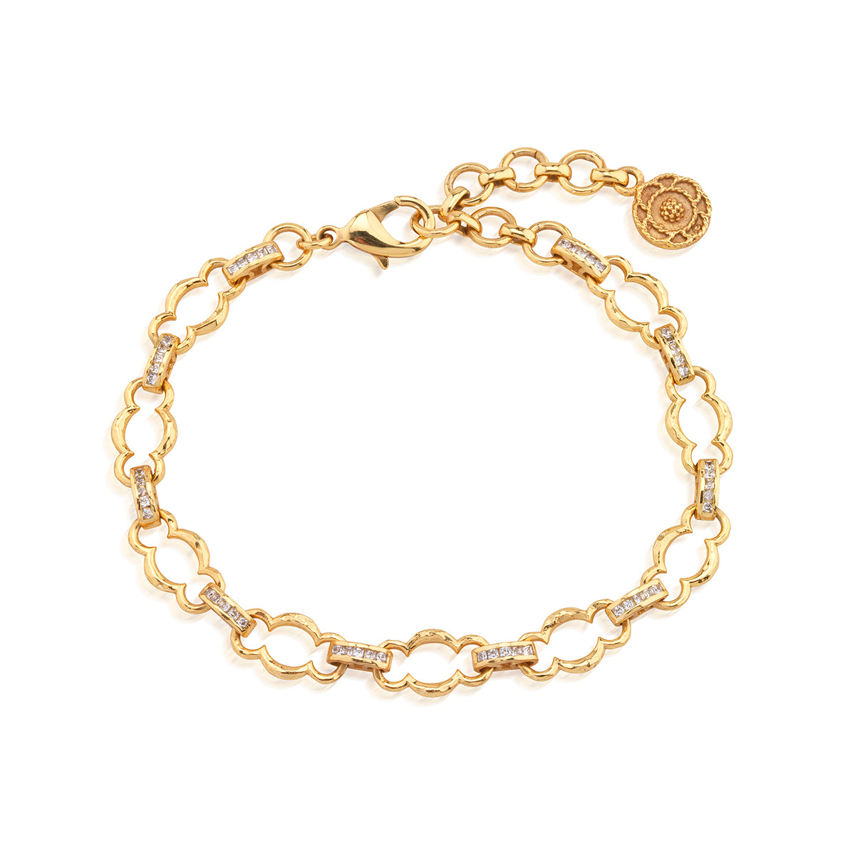 Maharani Petite Chain Bracelet, 7"+2" - Clear Cubic Zirconia