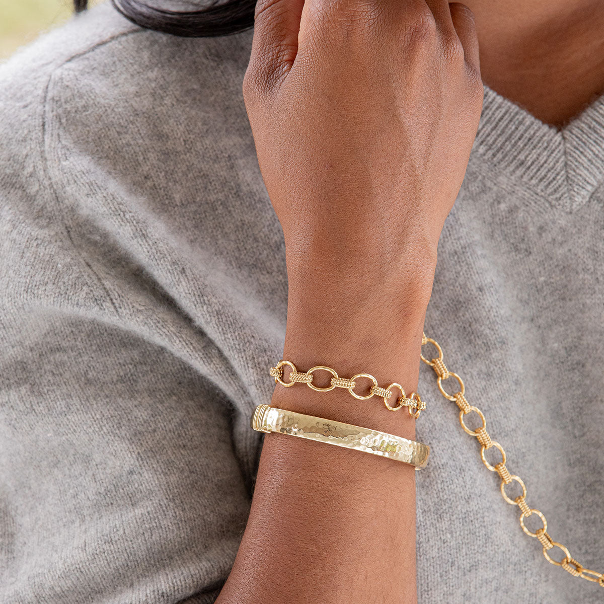 Cleopatra Small Link Bracelet, 7+1.5 in - Gold – Capucine De Wulf