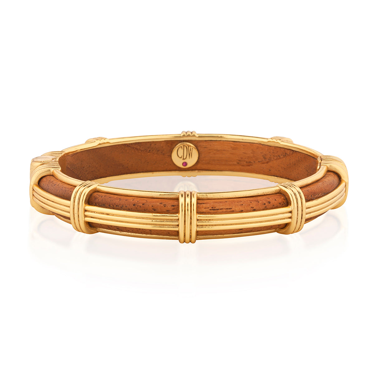 Gaia Petite Hinged Bangle, S/M - Teak