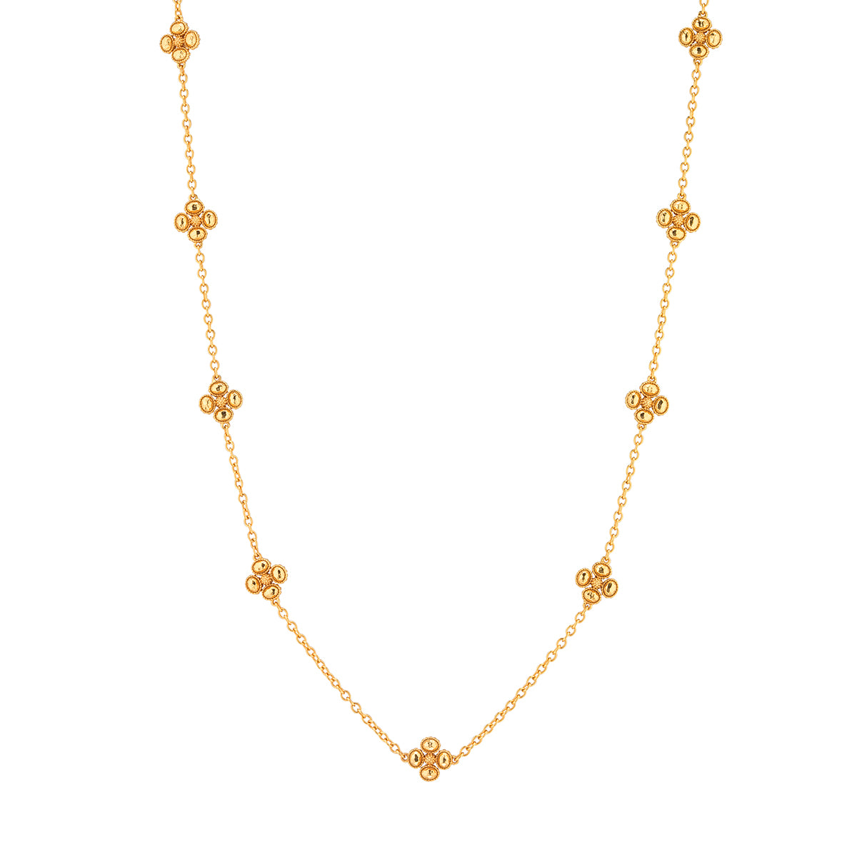 Berry Clover Double Sided Necklace, 28" - Gold