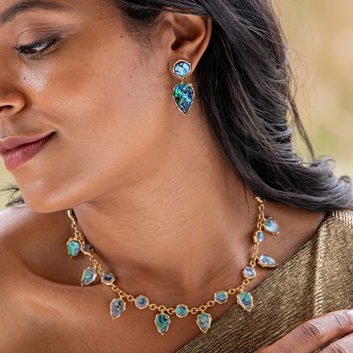 Aurora Necklace, 16 in +2.5 in - Abalone – Capucine De Wulf