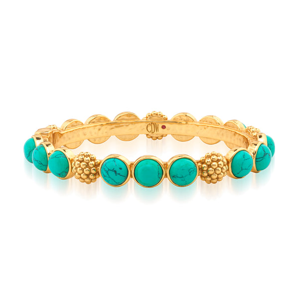 Berry Gem Hinged Bangle - Turquoise – Capucine De Wulf