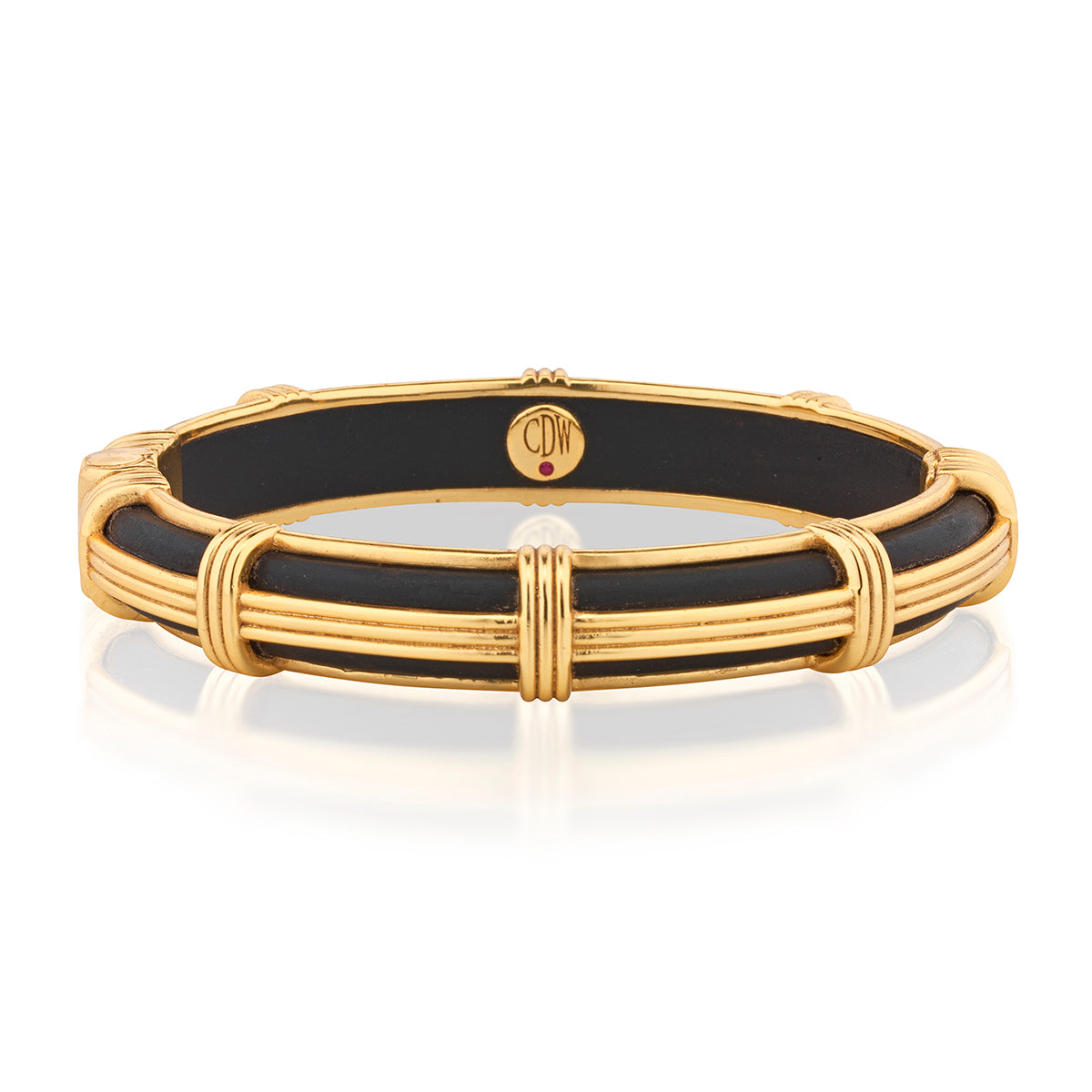 Gaia Petite Hinged Bangle, S/M - Ebony