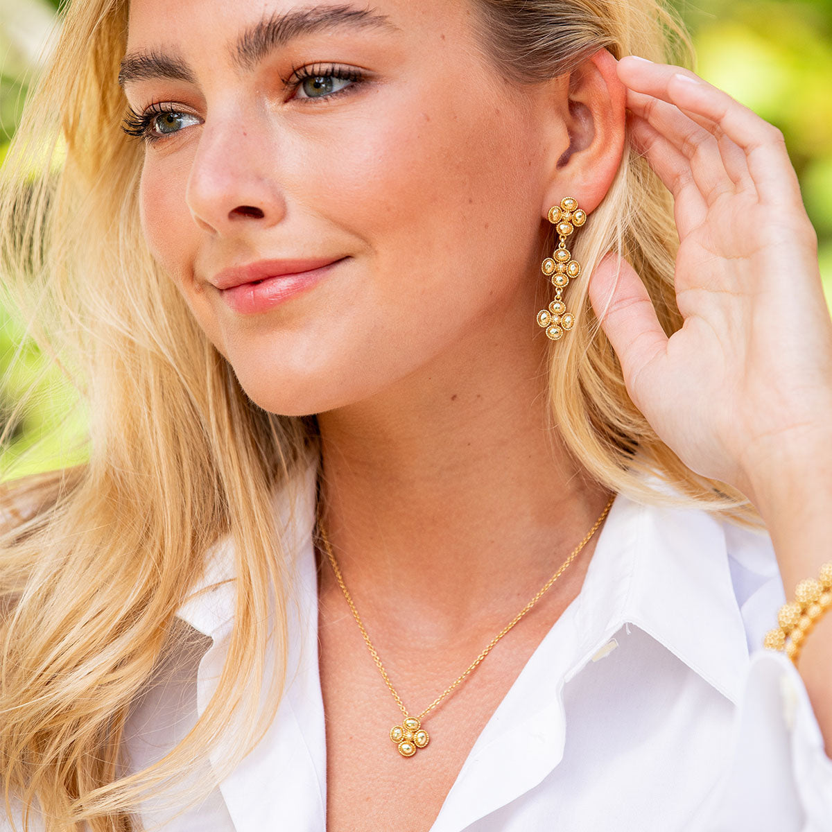 Berry Clover Station Necklace, 16in+2in - Gold – Capucine De Wulf