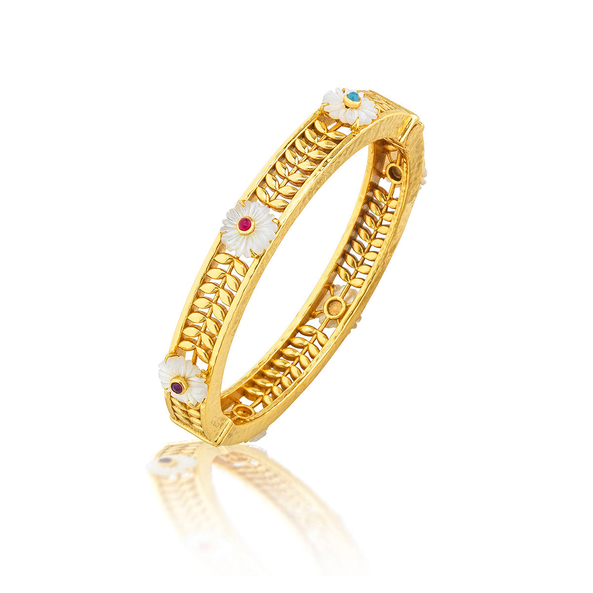 Villandry Fleur Vine Hinged Bangle, S-M - Multi – Capucine De Wulf