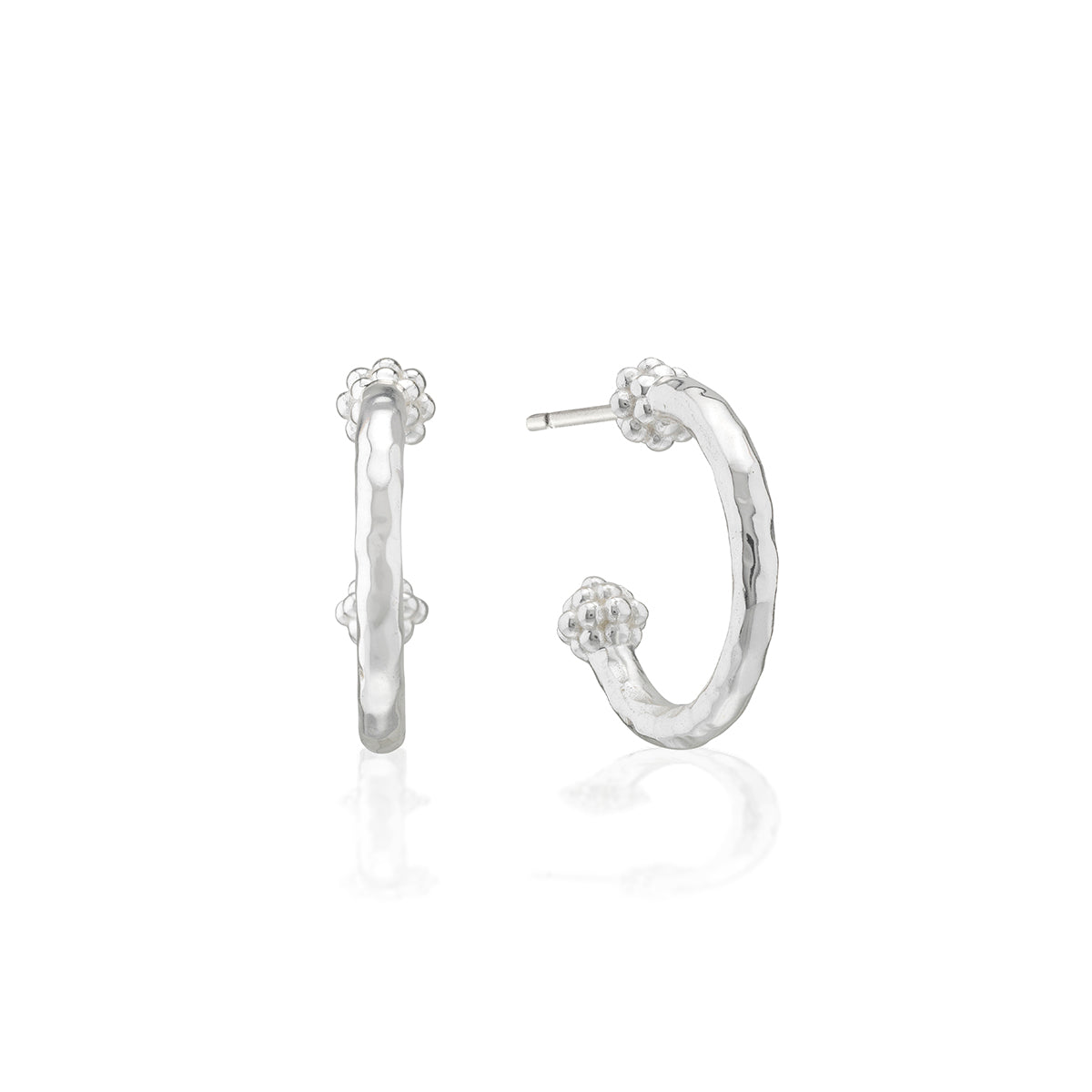 Berry Slice Small Hoop Earrings - Silver