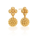 Gorgeous gold berries dangle from golden clovers to create drop earrings that make a subtle statement when paired with everything from a pair of jeans to a cocktail dress. Lucky you!