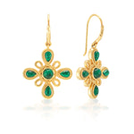Inspired by Capucine’s grandmother, a true Grande Dame de Paris, these swirling earrings in gorgeous green malachite are an expression of French style: ornate, golden splendor that feels fabulously elegant. Wearable with a classic white blouse, cocktail dress or a leather jacket—this versatile pair goes with practically everything.