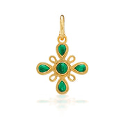 This swirling, golden pendant portrays an ornate compass with gorgeous green malachite to remind you to trust your instincts and follow your own true north. From bracelet to necklace, this charm works on any chain.