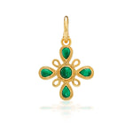 This swirling, golden pendant portrays an ornate compass with gorgeous green malachite to remind you to trust your instincts and follow your own true north. From bracelet to necklace, this charm works on any chain.