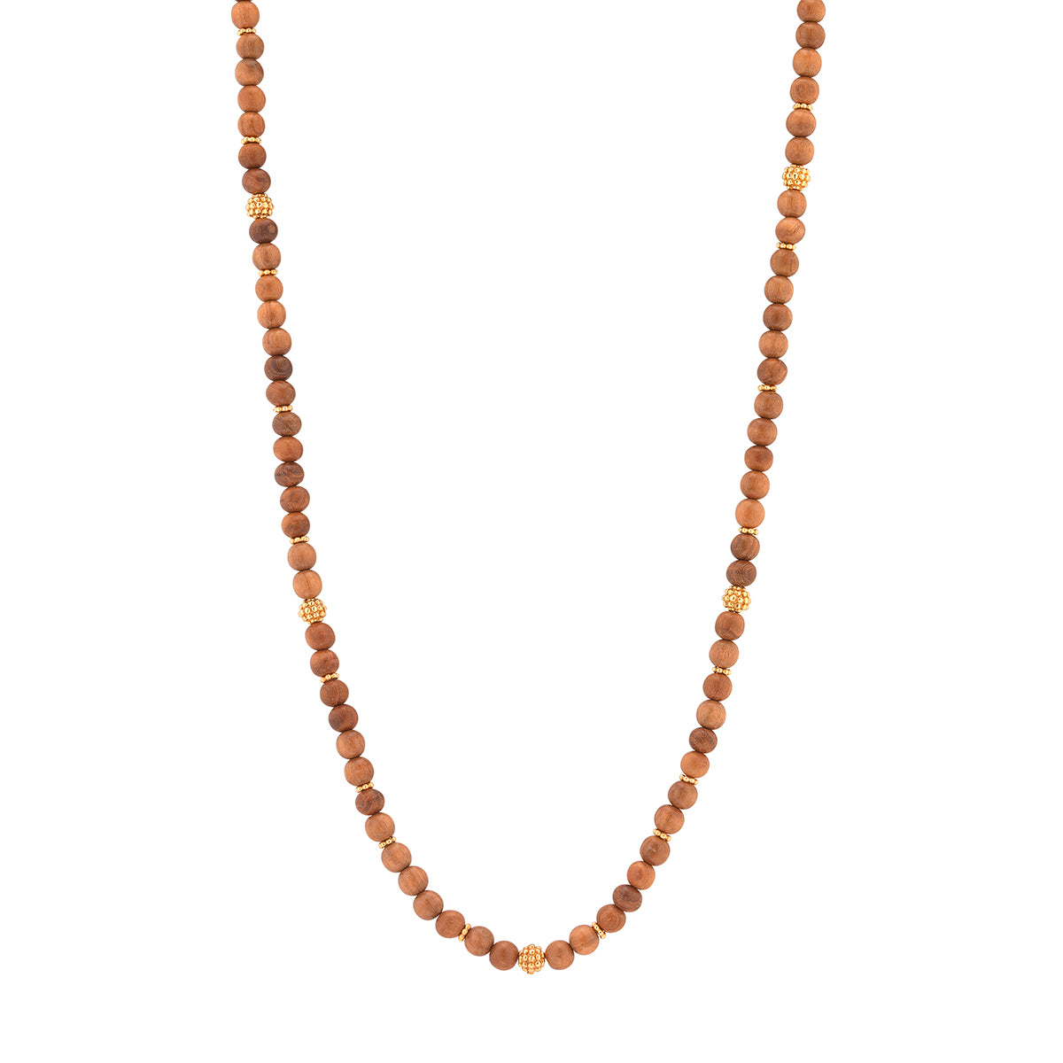 Berry Single Strand Beads Necklace, 32" - Teak