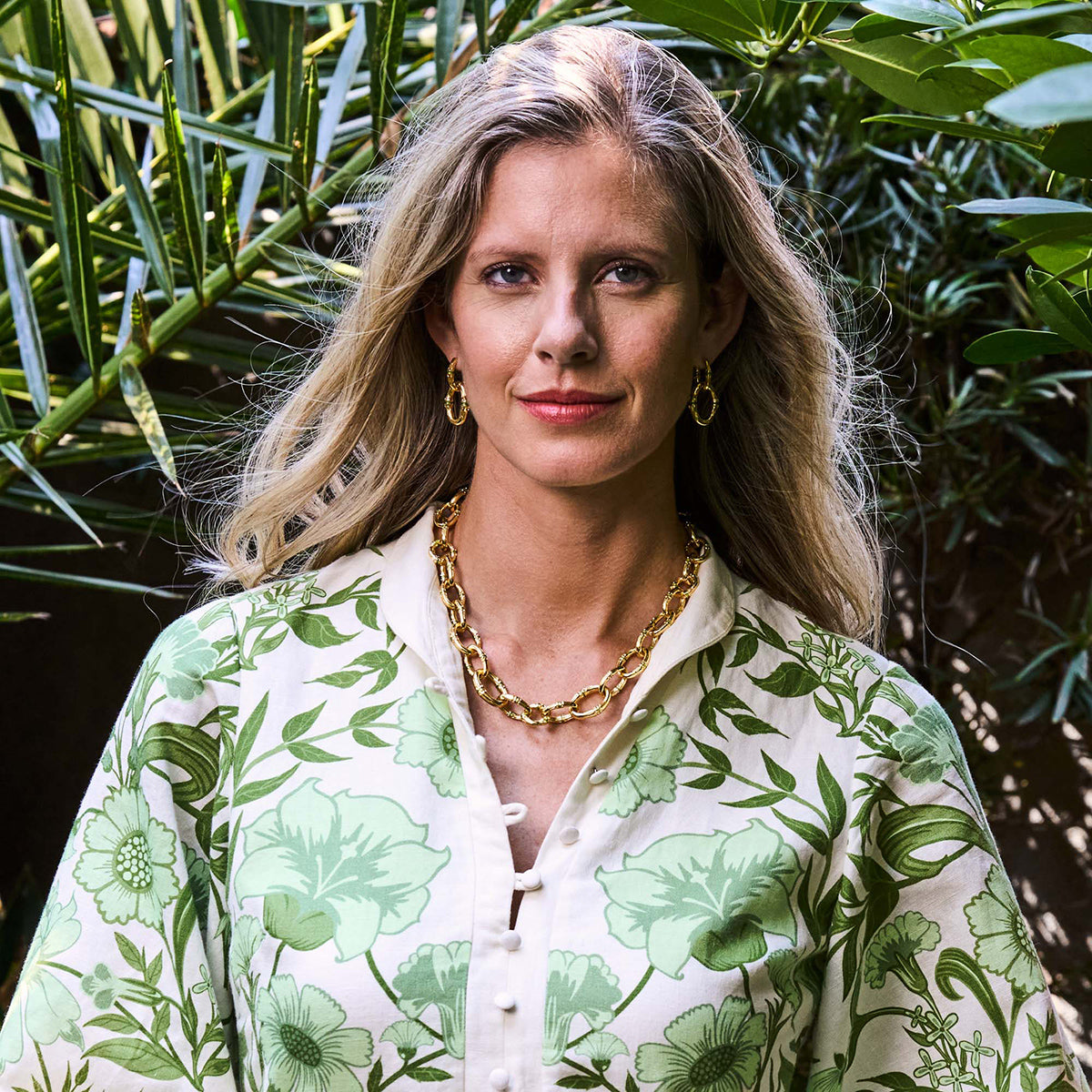 Bangkok Bamboo Link Earrings - Gold-Green Enamel – Capucine De Wulf
