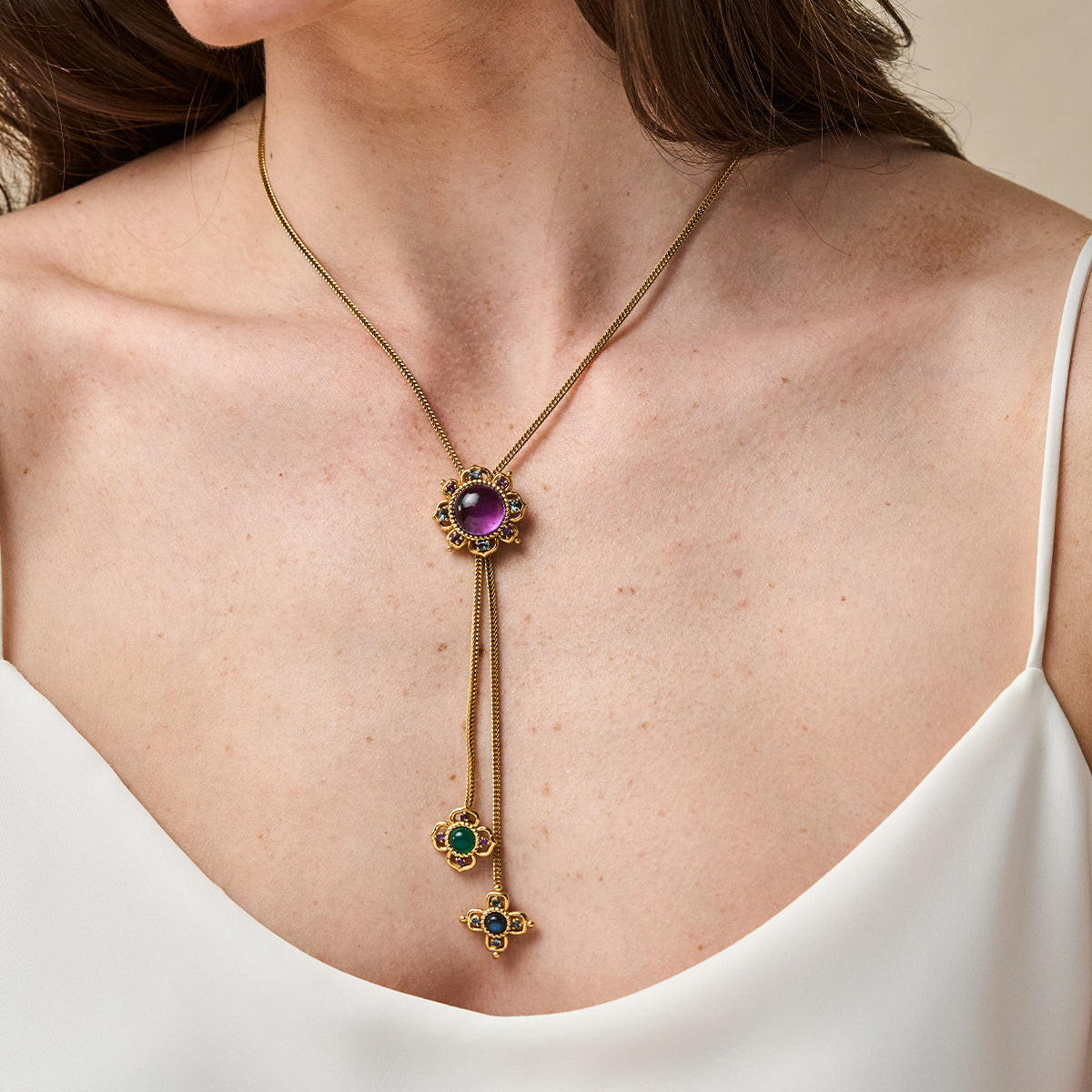 Contessa Bolero Necklace, 24" - Multi Detail 