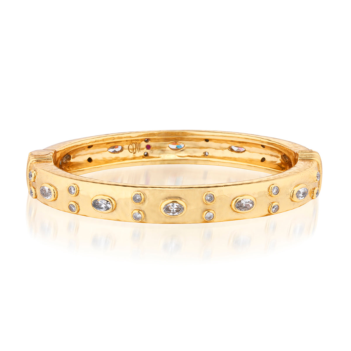 Maharani Hinged Bangle - Clear Cubic Zirconia