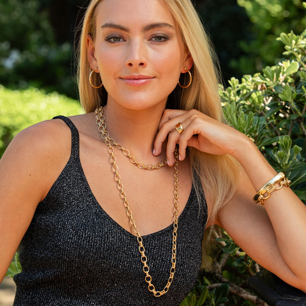 Cleopatra Small Link Necklace, 16 in +2 in - Gold – Capucine De Wulf