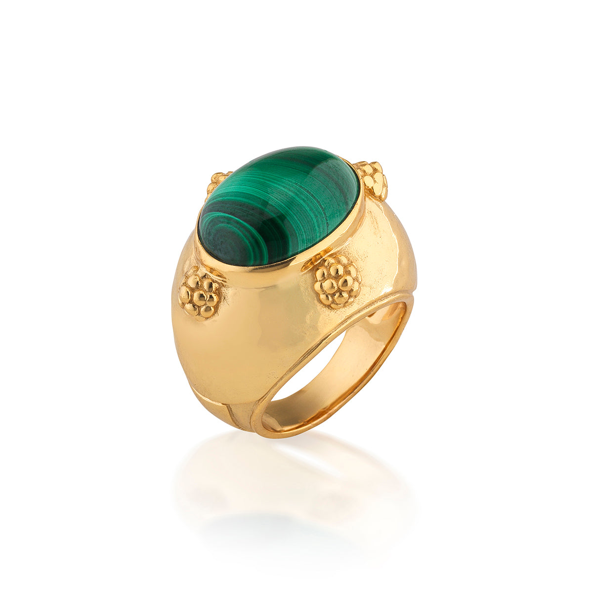 Cleopatra Oval Ring - Malachite