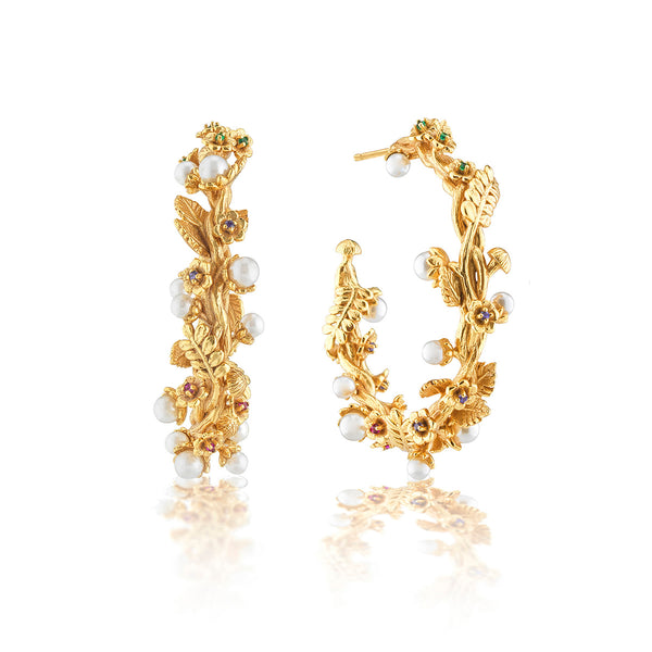 Meadow Grande Hoop Earrings - Pearl – Capucine De Wulf