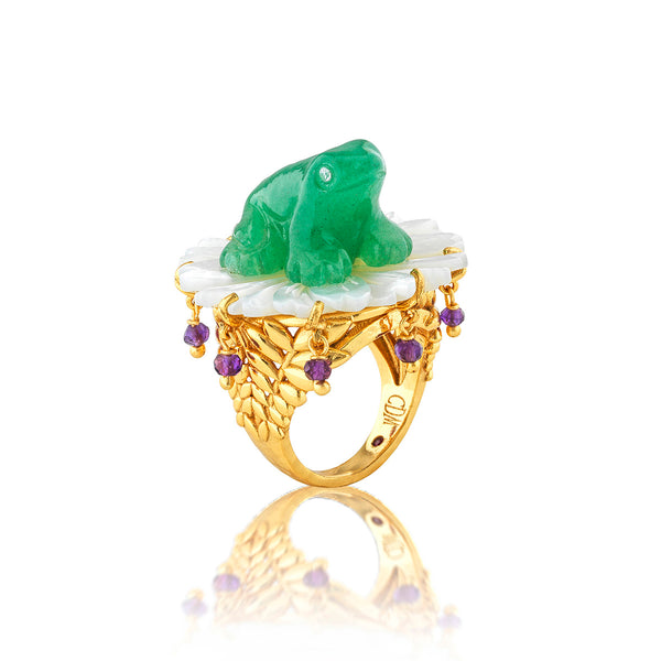 フロワティエドール ヴィメフェメレ・ロンプヴマン リング Villandry Frog Prince Ring, Size 7- Multi – Capucine De Wulf