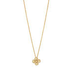 A dainty chain is embellished with a sweet, single berry clover trimmed with intricate details in gleaming gold. This light and airy necklace is lovely for layering, and brings a touch of elegance to elevate your everyday. You’ll adore wearing this go-to piece from day to night, work to weekend.