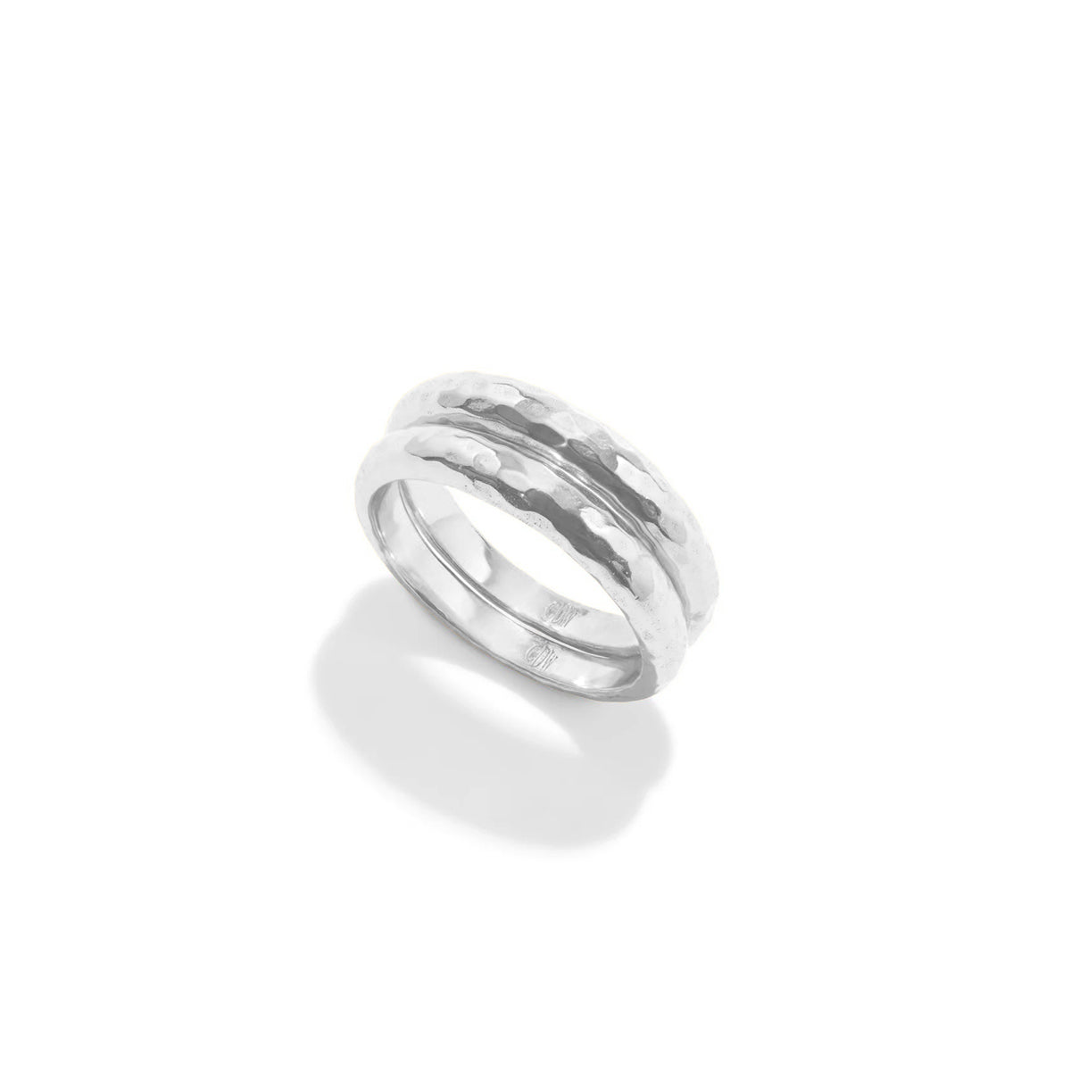 Cleopatra Slice Stacking Ring Set - Silver Detail