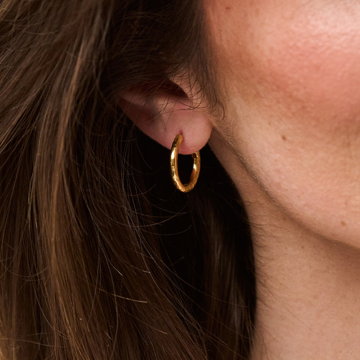Berry Clover Hoop Earrings with Double Sided Charm - Malachite close up of earring without charm