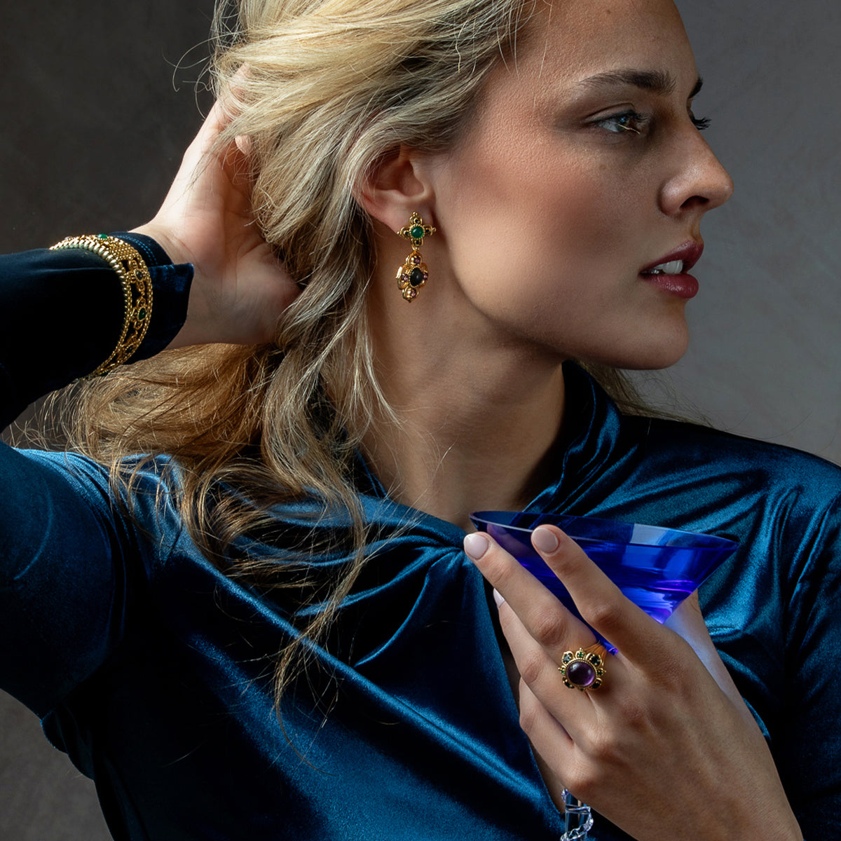 Contessa Drop Convertible Earrings - Multi Lifestyle