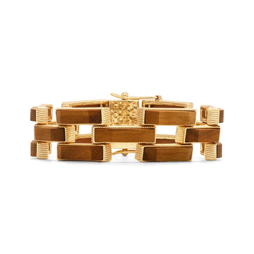 We all have different paths in life; we have to build the most important pathways ourselves with a combination of hard work and a bit of luck. Inspired by taking the road less traveled, we paved this stunning bracelet in rectangular, teak wood links in a geometric framework that's equal parts versatile, interesting and grounding, to take with you every step along the way of your daily adventures. 