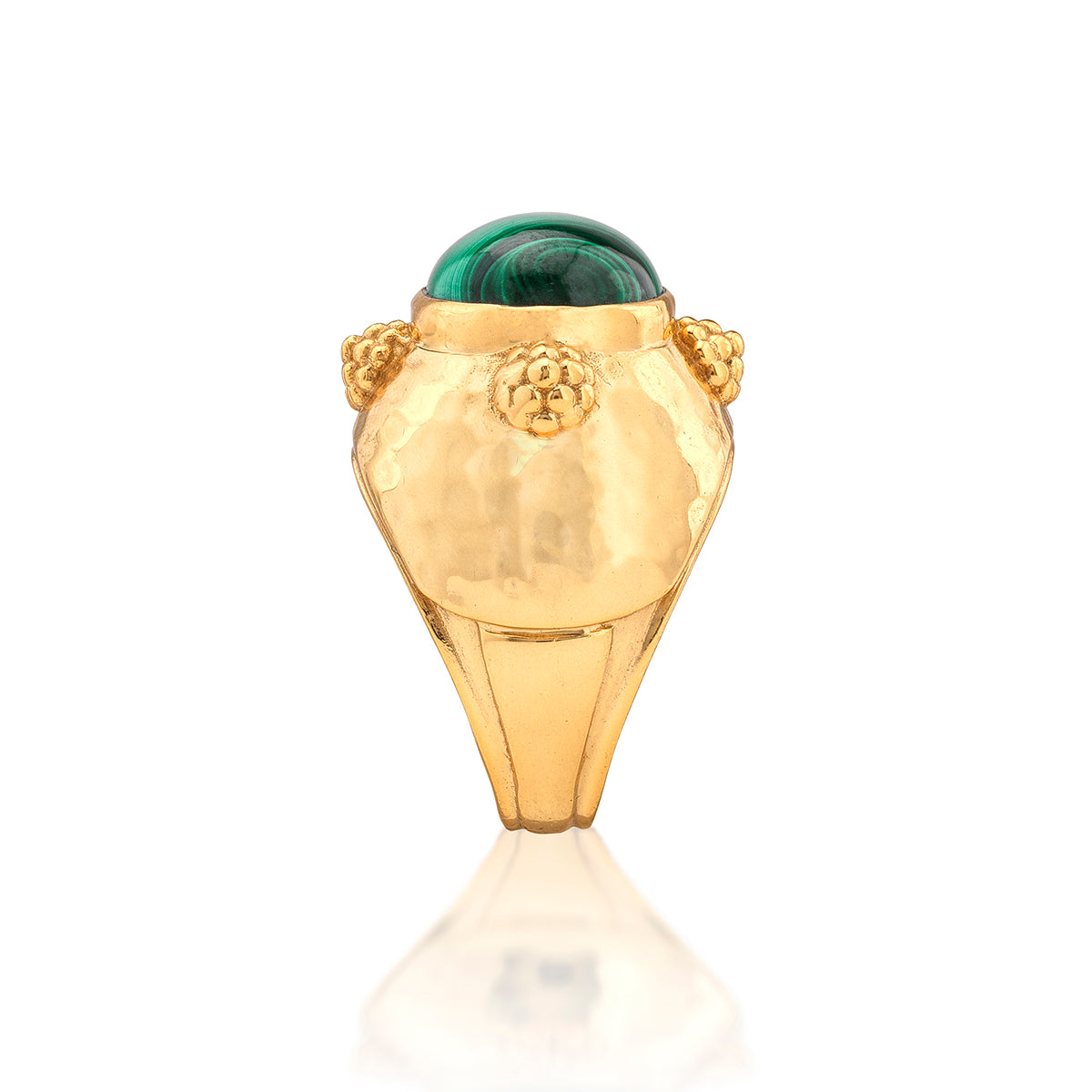 Cleopatra Oval Ring - Malachite Side Detail