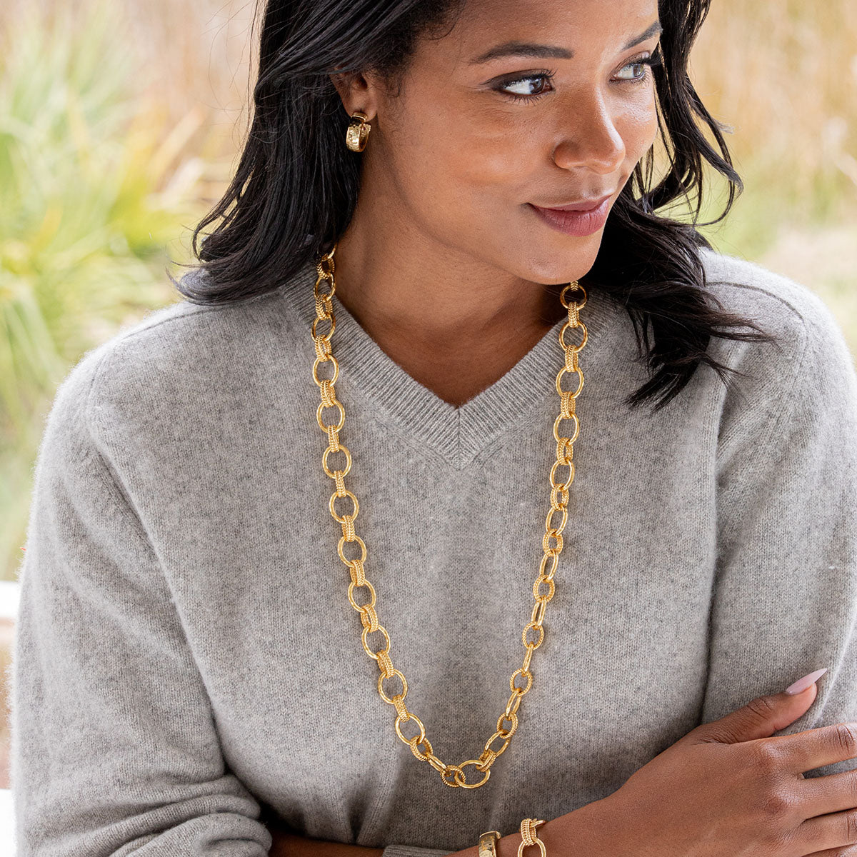 Cleopatra Regal Link Necklace, 32