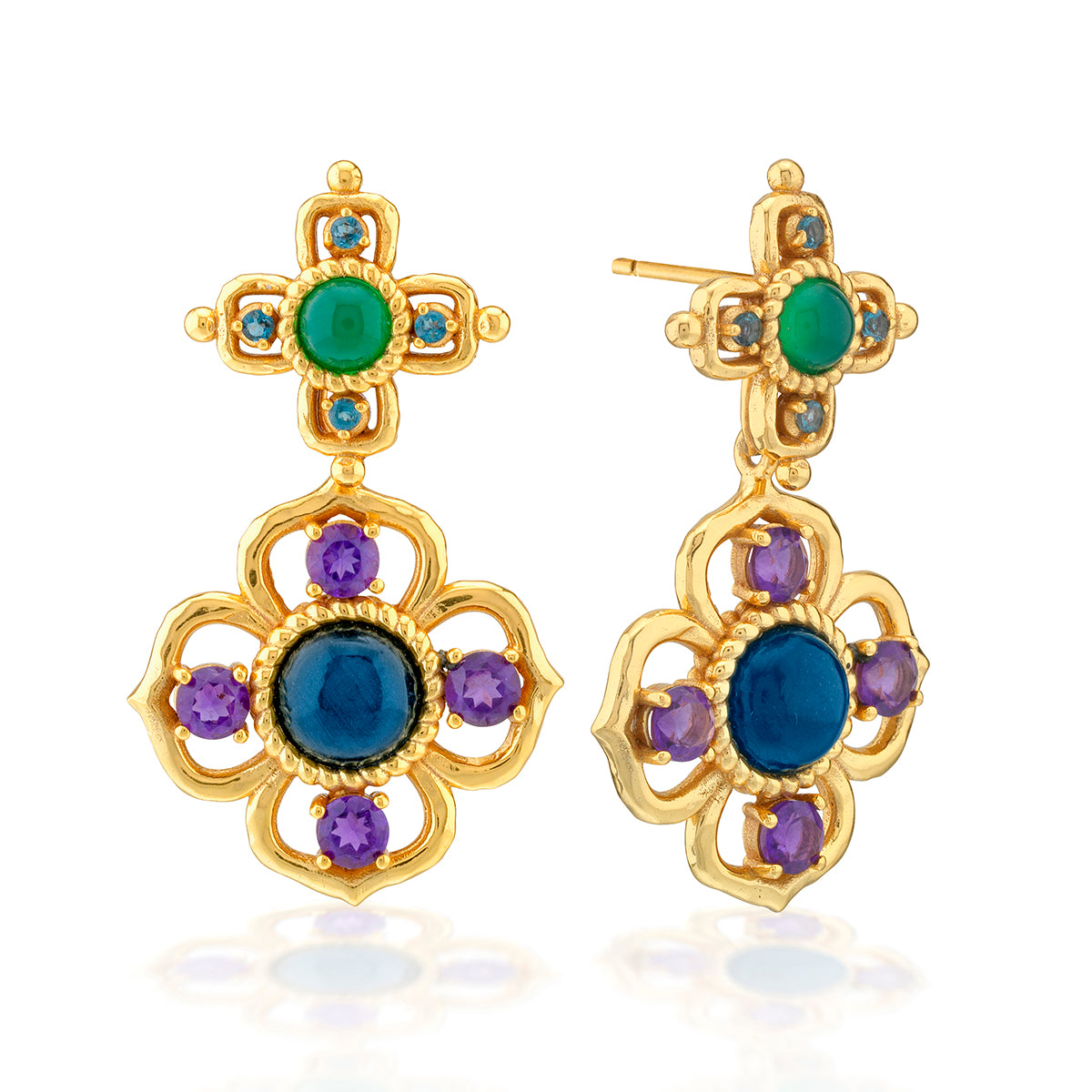 Contessa Drop Convertible Earrings - Multi