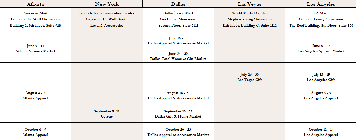 Trade Show Schedule