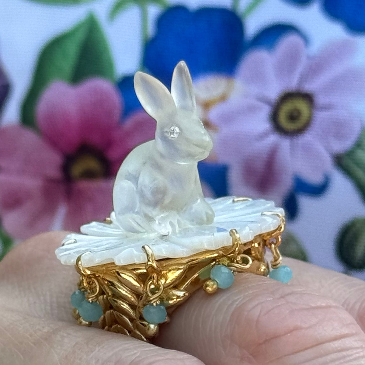Villandry Bunny Ring, Size 7 - Multi – Capucine De Wulf
