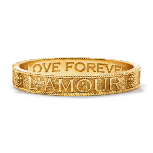 L'Amour Toujour Hinged Bangle - Gold – Capucine De Wulf