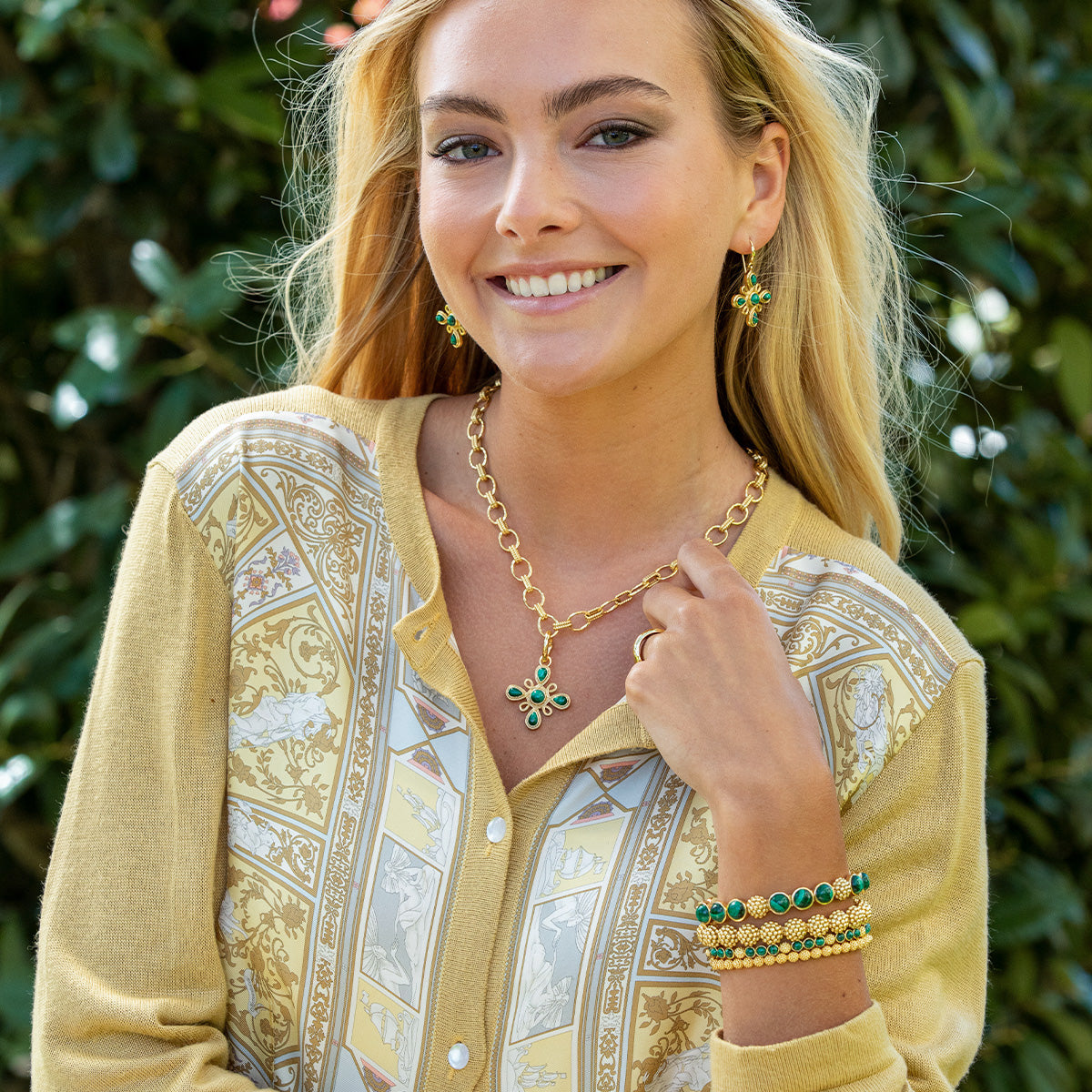 Berry Gem Petite Hinged Bangle - Malachite – Capucine De Wulf
