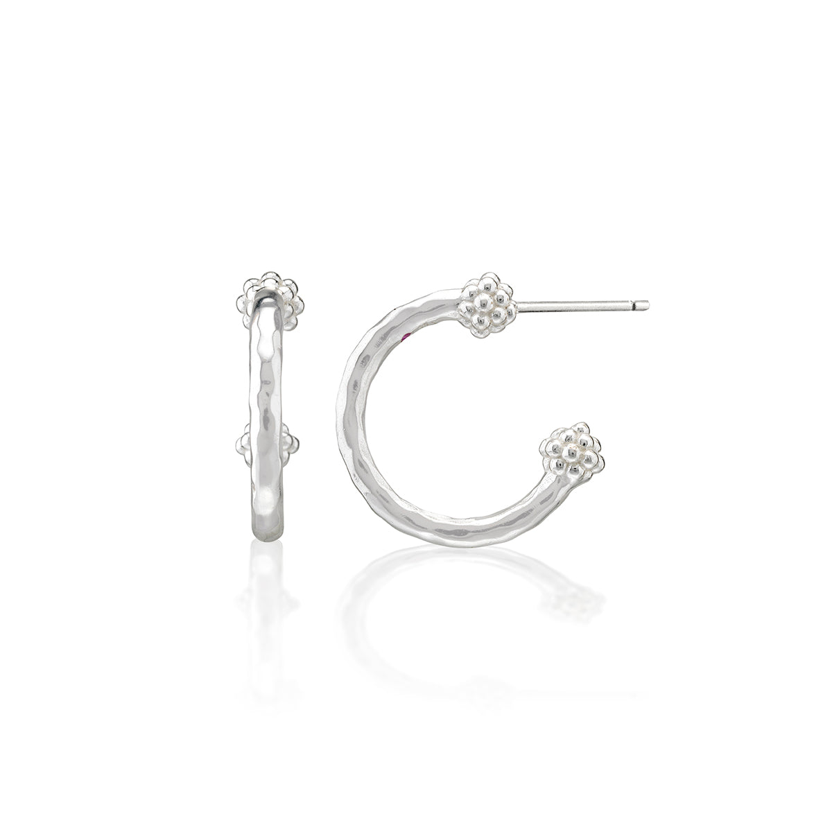 Berry Slice Small Hoop Earrings - Silver Detail