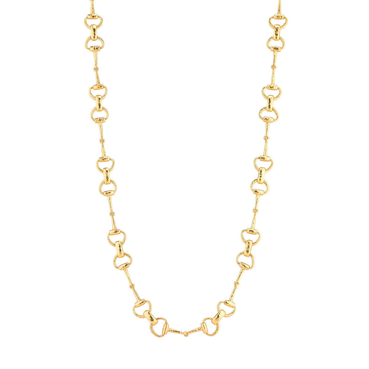 Equestrian Snaffle Bit Chain Necklace, 34" - Gold