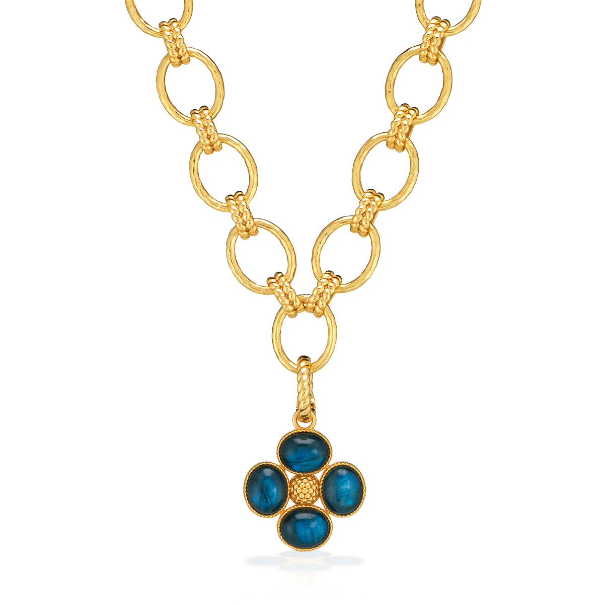 Berry Clover Double Sided Charm/Pendant - Blue Labradorite