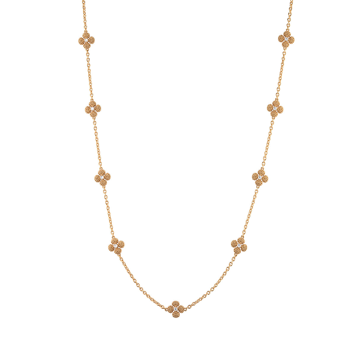 Berry Clover Station Necklace, 16in+2in - Gold – Capucine De Wulf