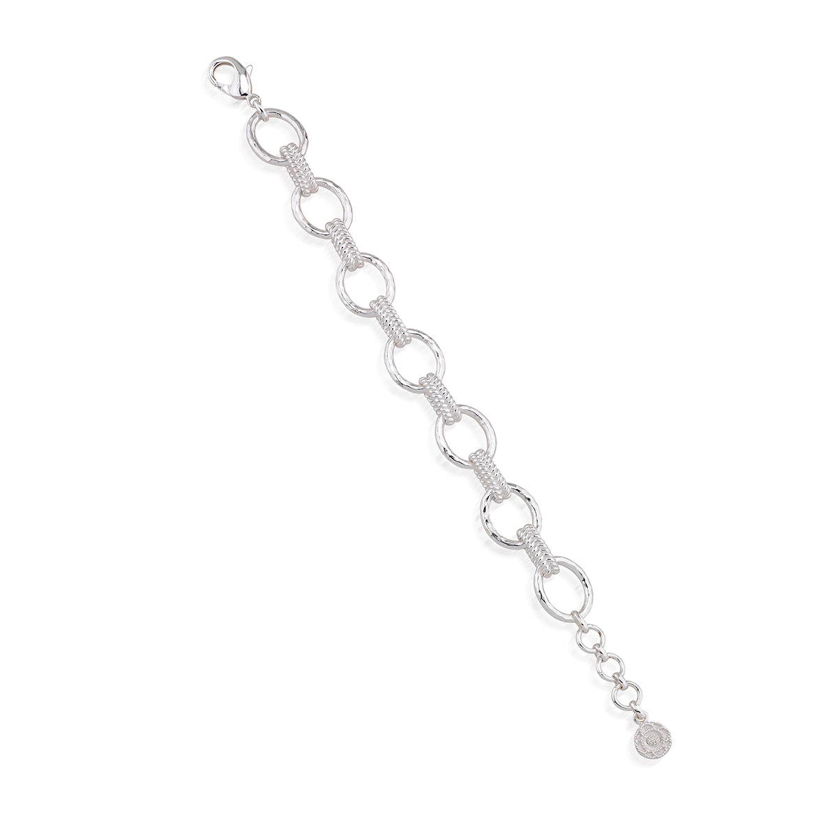 Cleopatra Regal Link Bracelet, 7"+1.5" - Silver Detail