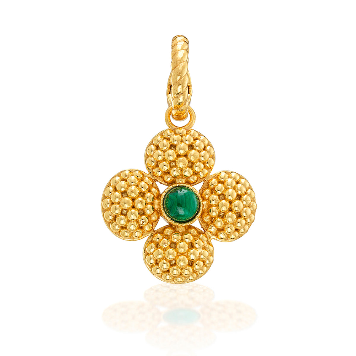 Berry Clover Double Sided Charm/Pendant - Malachite – Capucine De Wulf