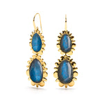 Sometimes life is a gamble and you just have to confidently double down and bet on yourself. In this case, you’re a clear winner with a stunning pair of statement earrings that are doubly bold, doubly feminine and doubly radiant with their unforgettable edgy ruffle and luminous drops of bewitching blue labradorite.
