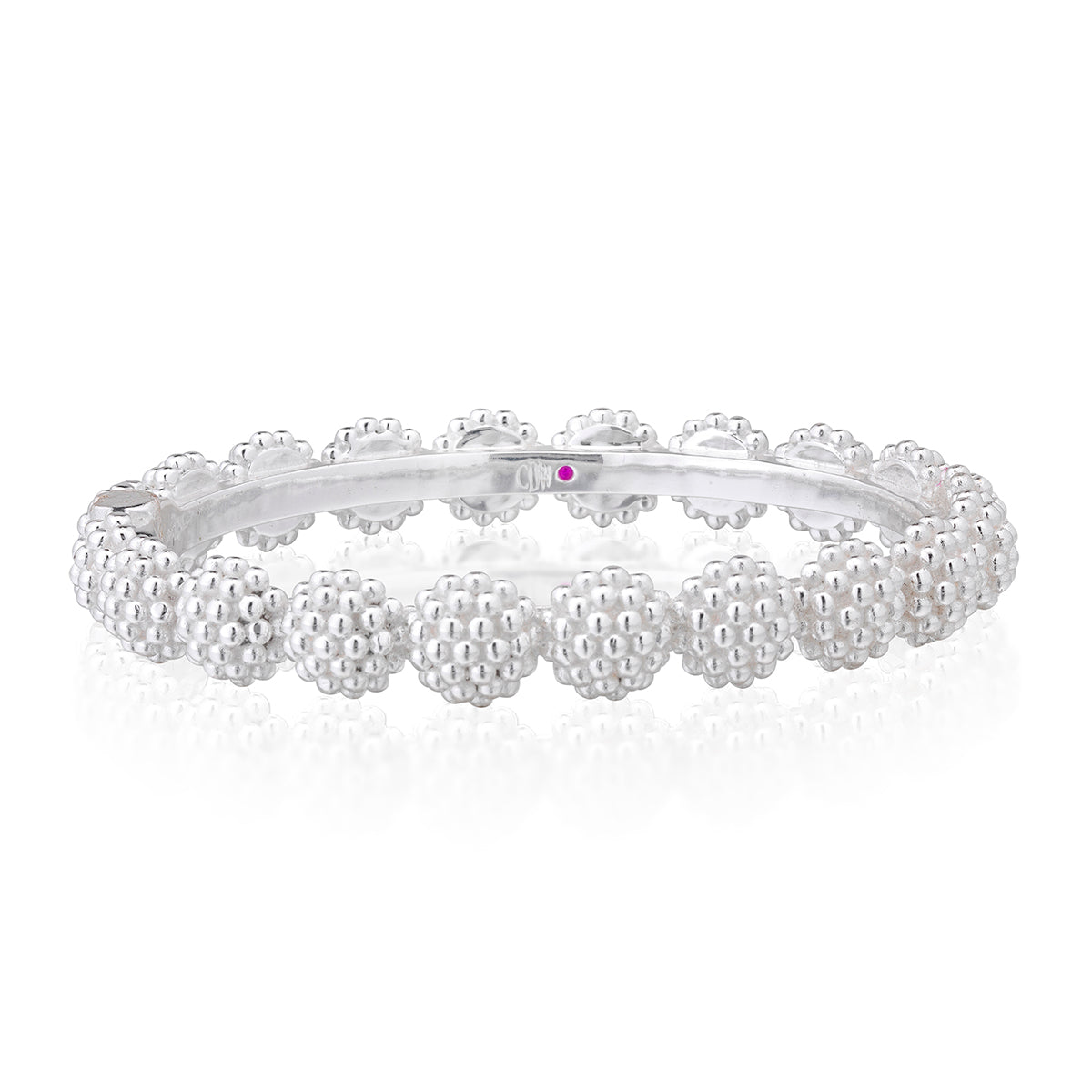 Berry Eternity Hinged Bangle, S/M - Silver