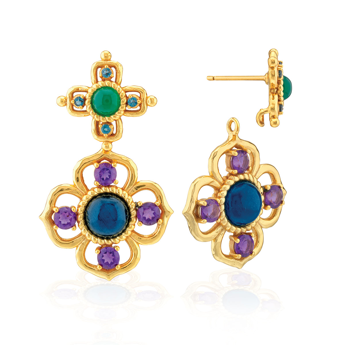 Contessa Drop Convertible Earrings - Multi Detail