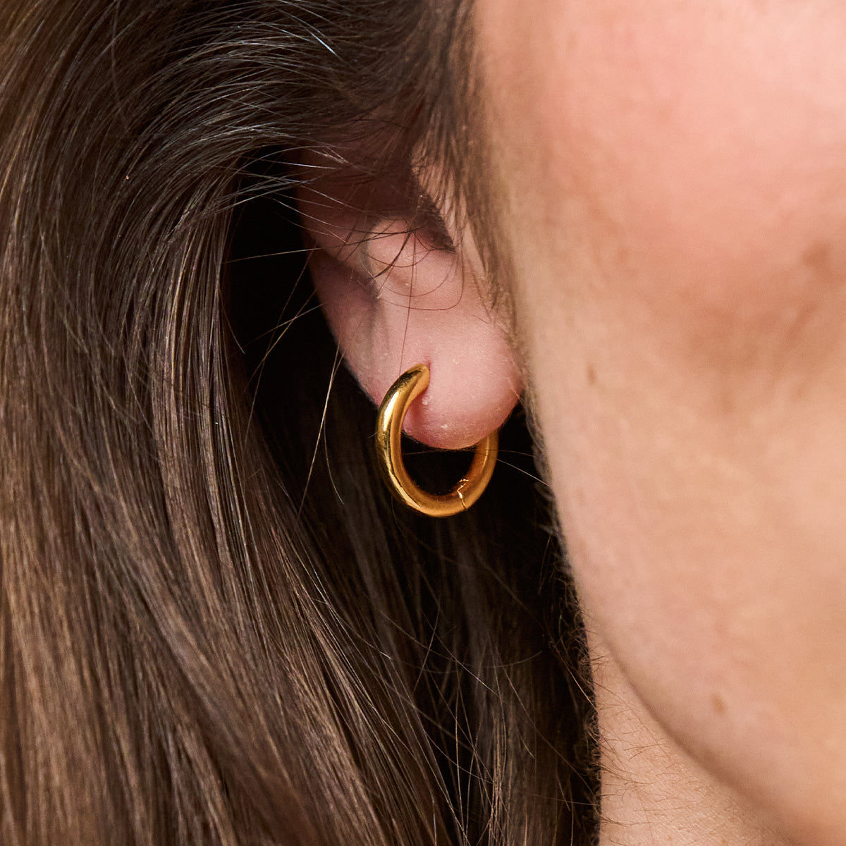 Scarab Huggie Charm Earrings - Gold huggie earring without charm